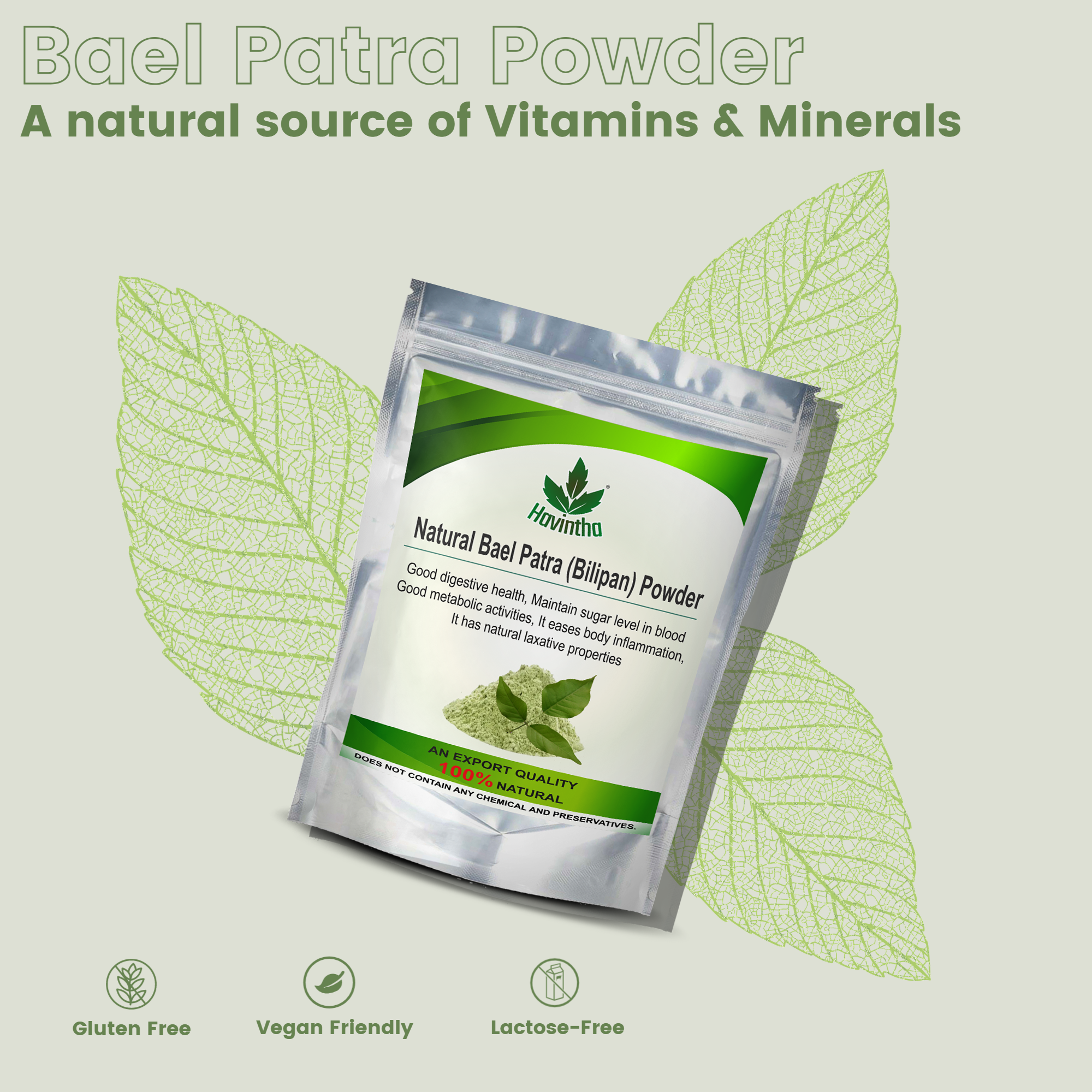 Havintha Natural Bilva Bael Patra/Leaf Powder - 227 gms - Organic ...