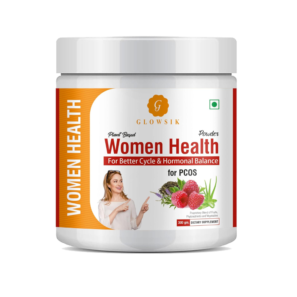 Glowsik Plant - Based Women's Supplement for Hormonal Balance Pcos, Pcod- 300 Gms With Chasteberry, Shatavari