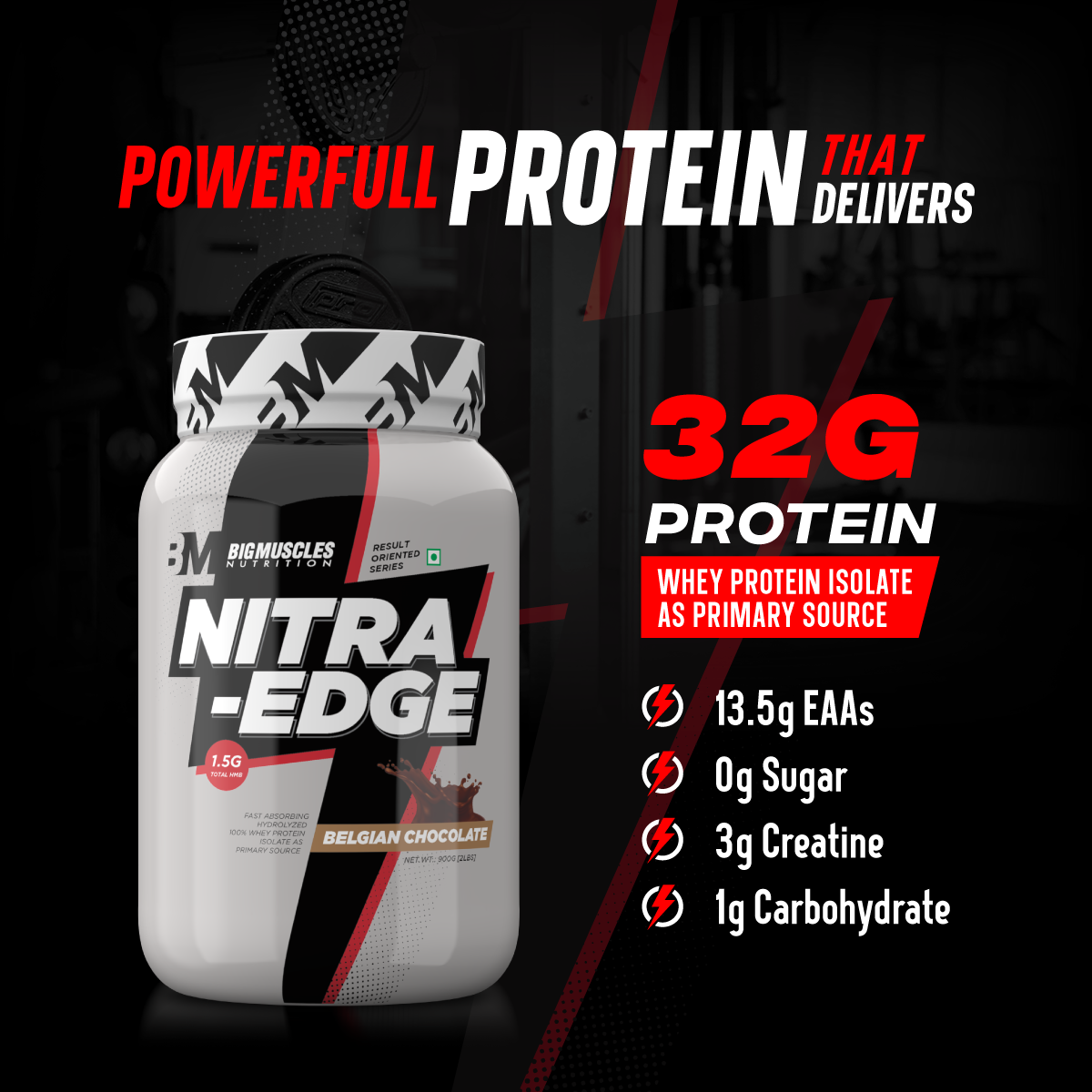 Bigmuscle Nutrition Nitra Edge Whey - 907 gms - Organic Wellnesses