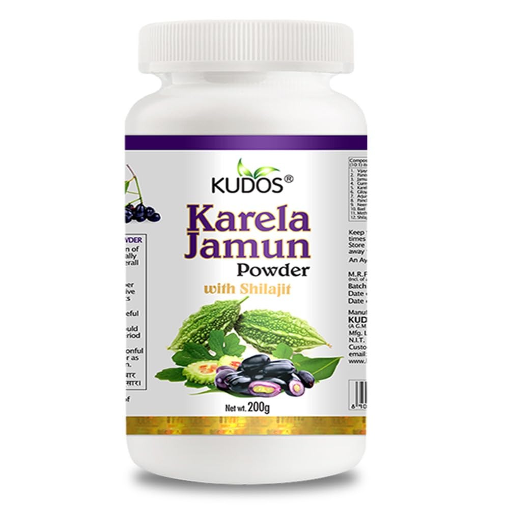 Kudos Karela Jamun Powder For Controlling Blood and Glucose Level - 200 gms (Pack of 2)