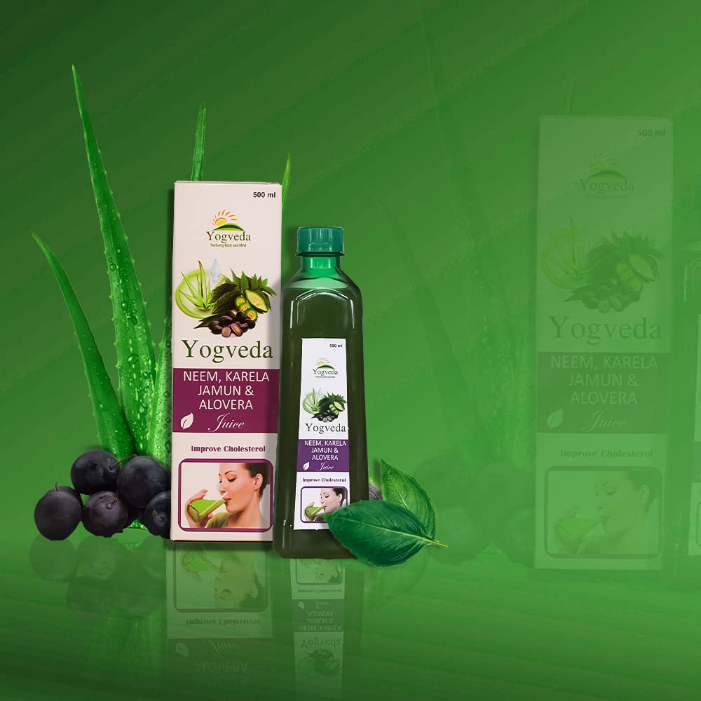 Yogveda Jamun Neem Karela Juice | Promotes Healthy Glucose Levels - 500 Ml