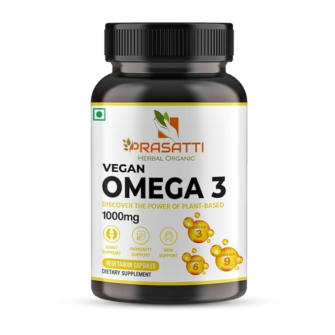 Prasatti Herbal Organic Vegan Omega 3 Fish Oil Triple Strength 1000 Mg ...