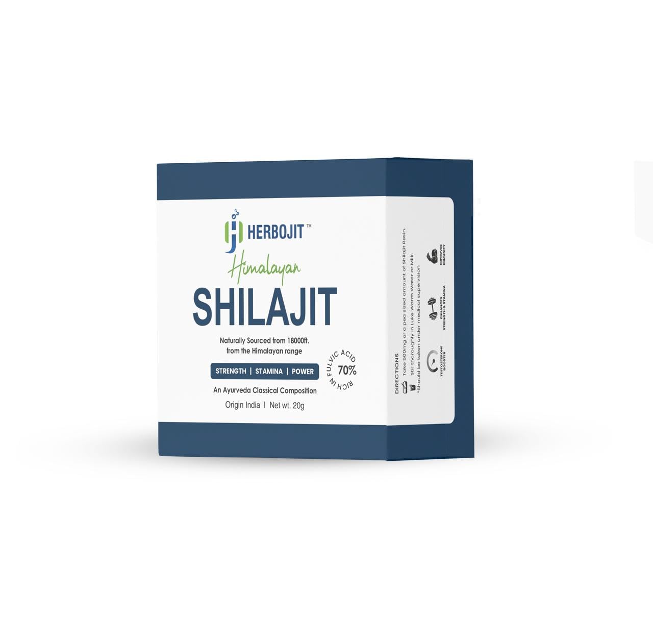Herbojit Himalayan Shilajit Resin 20 Gms | Shilajit Extract | Pure & Natural | Boost Energy, Endurance, Stamina & Immunity