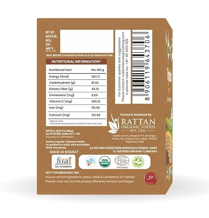 Nutriorg Triphala Powder - 150 gms