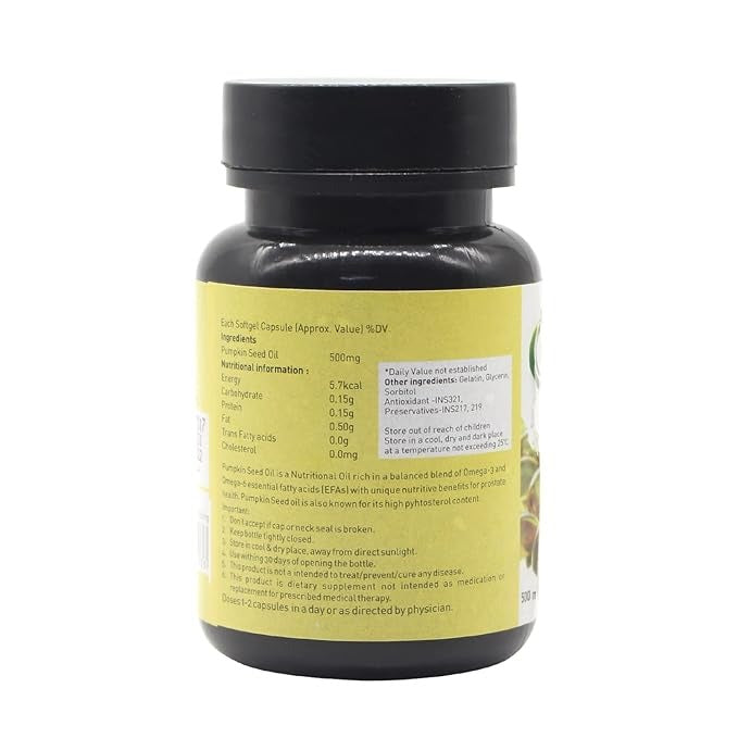 Nutriorg Pumpkin Seed Oil Soft Gel Capsules Bottle - 60 Cap