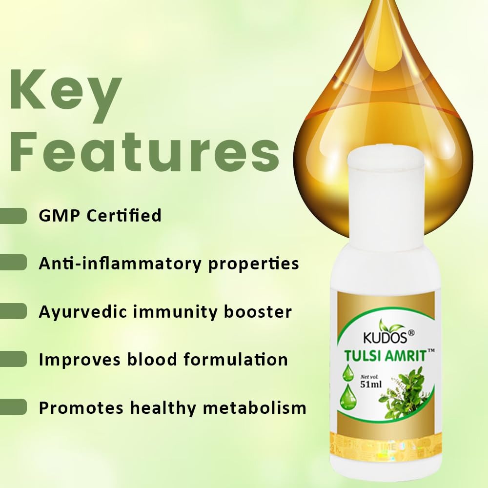 Kudos Vedic Tulsi Amrit Drop - 51 ml (Pack of 2)