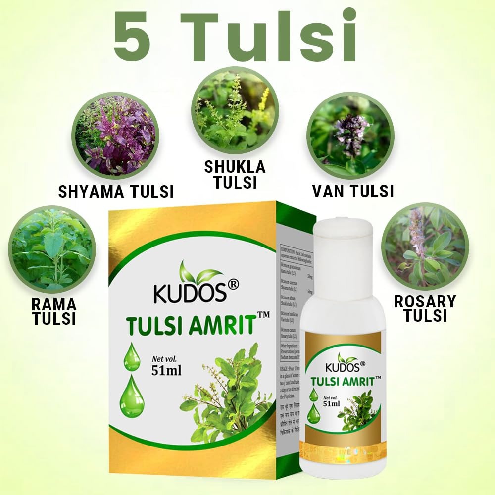Kudos Vedic Tulsi Amrit Drop - 51 ml (Pack of 2)