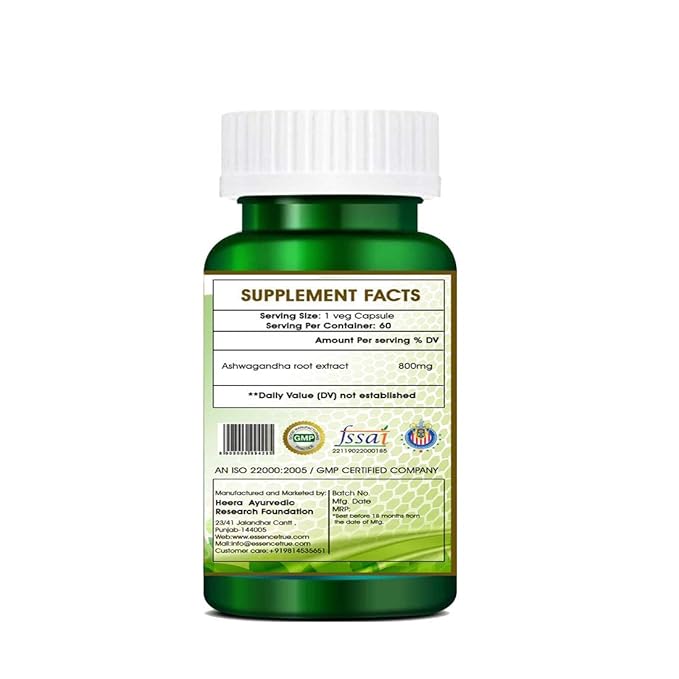 True Essence Research Foundation True Essence Provisions Ashwagandha Root Extract - 60 caps