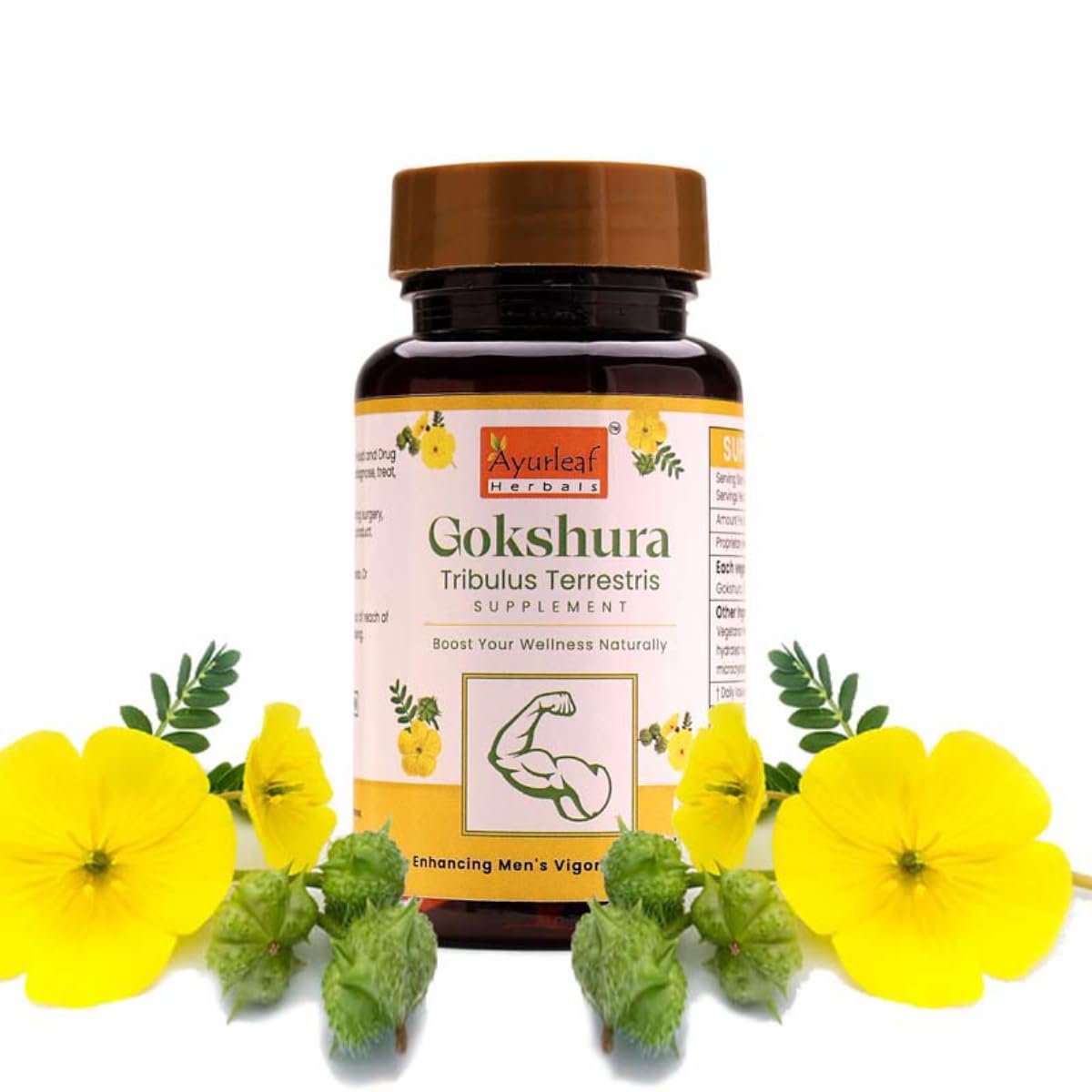 Ayurleaf Herbals Gokshura Tribulus - 500 Mg 60 Caps | Pack of 2