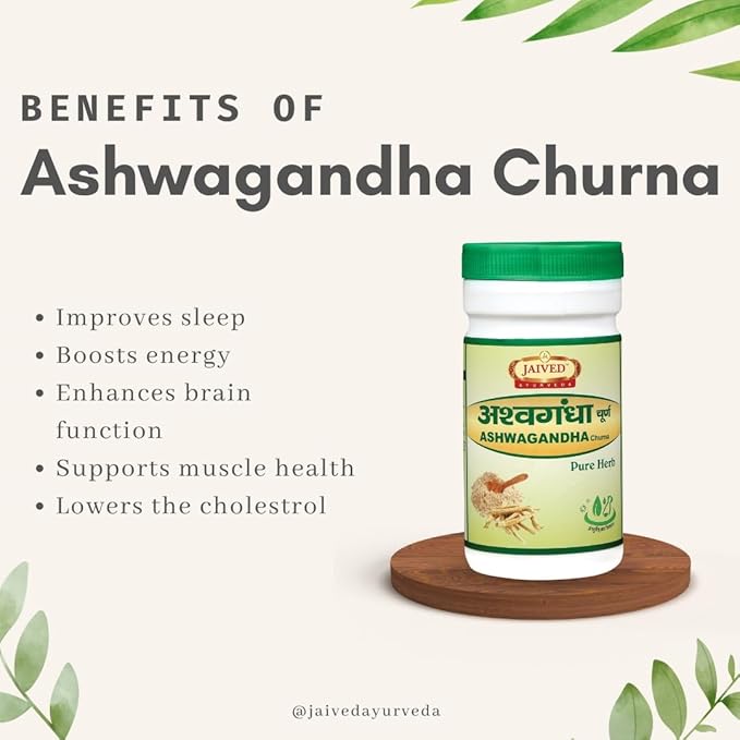 Jaived Ayurveda Ashwagandha Churna | Boosts Immunity, Relieves Stress | 100 Gms | Pack of 3