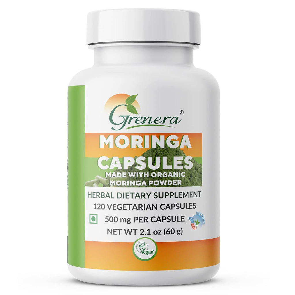 Grenera Organic Moringa Leaf Powder Capsules - 120 gms - Default Title ...