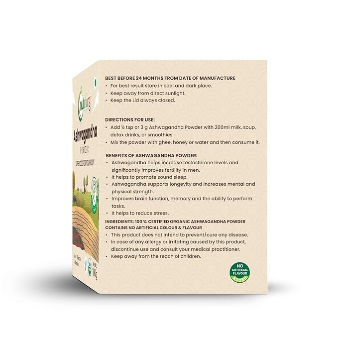 Nutriorg Organic Ashwagandha Root Powder - 100 gms