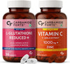 Carbamide Forte L-Glutathione 500mg & Vitamin C Supplements – 30 Veg Tablets Each
