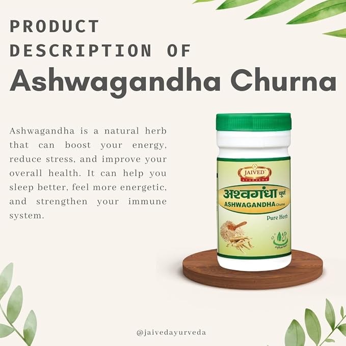 Jaived Ayurveda Ashwagandha Churna | Boosts Immunity, Relieves Stress & Promotes Vitality | 100 Gms | Pack of 2