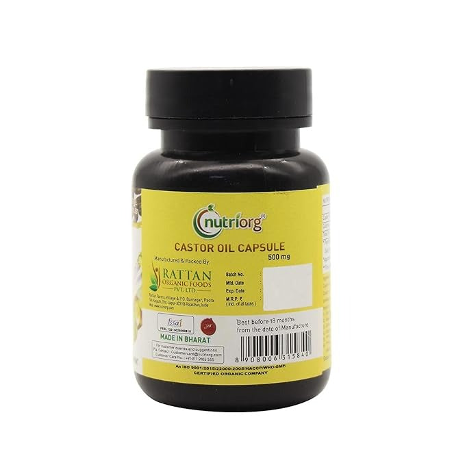 Nutriorg Castor Oil Softgels Bottle - 60 Capsules