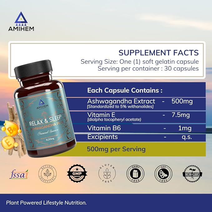 Amihem Ashwagandha - 30 Softgels (Pack of 2)