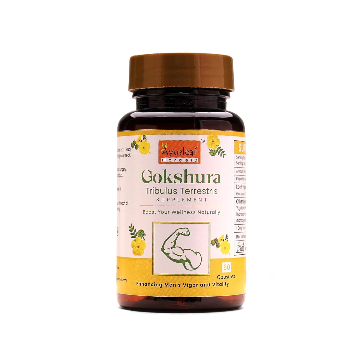 Ayurleaf Herbals Gokshura Tribulus - 500 Mg 60 Caps | Pack of 2