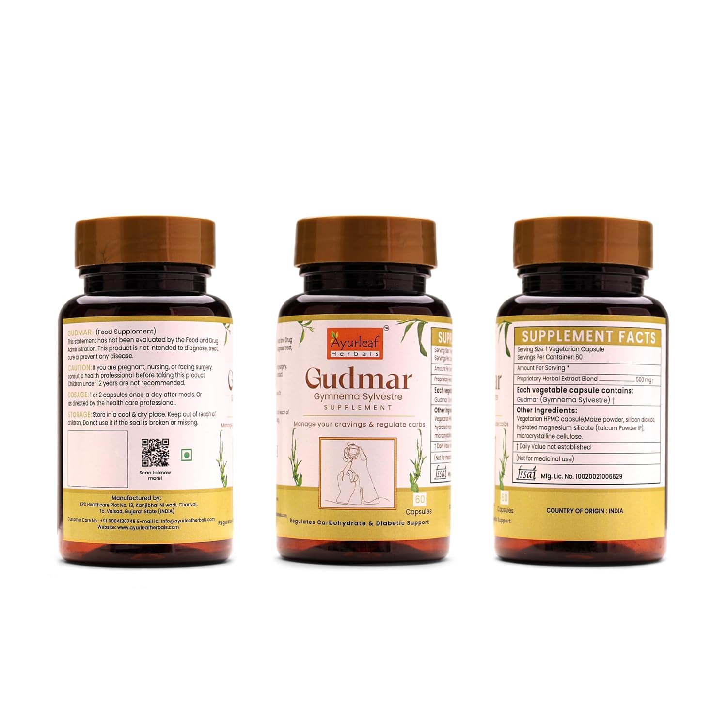 Ayurleaf Herbals Gokshura Tribulus - 500 Mg | Boosts Vitality & Stamina | 60 Caps | Pack of 2
