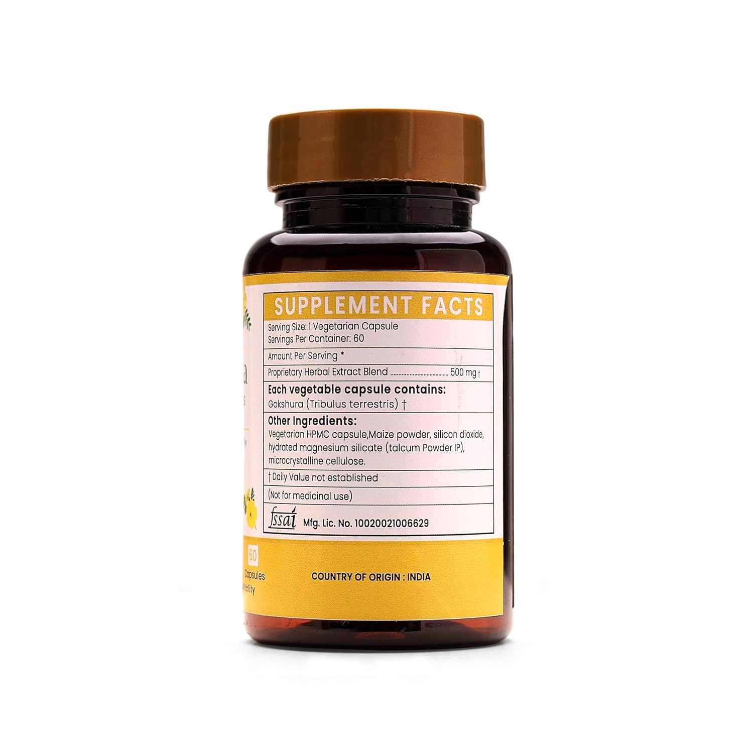 Ayurleaf Herbals Gokshura Tribulus - 500 Mg 60 Caps | Pack of 2