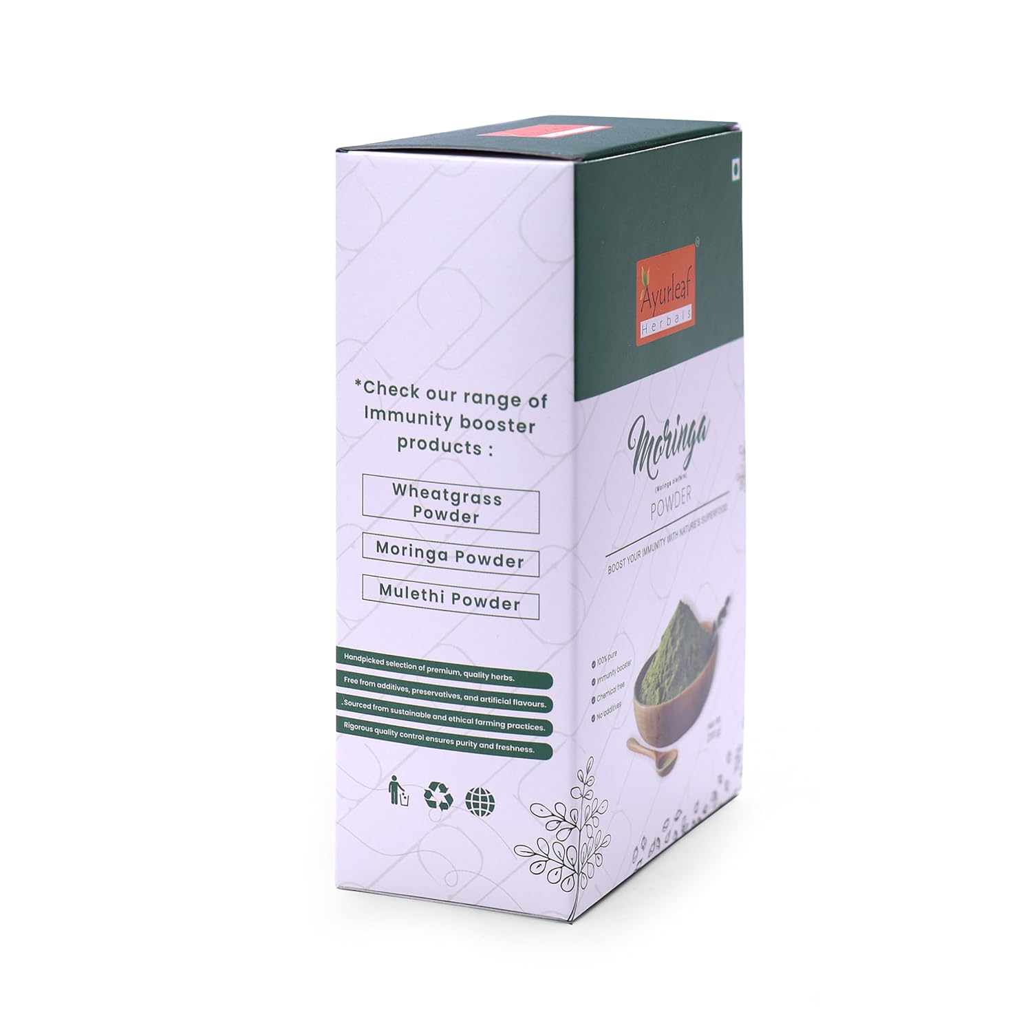 Ayurleaf Herbals Moringa Powder for Digestion, Energy, Immunity, Weight Loss - 200 Gms