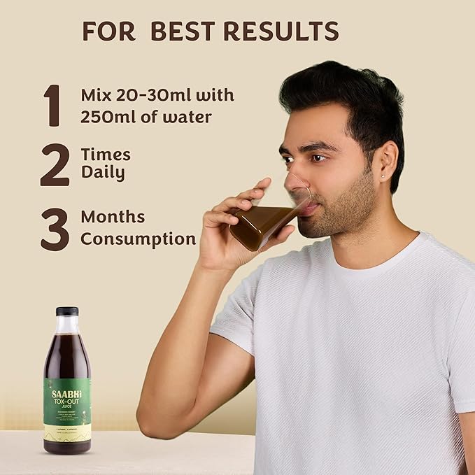 Saabhi Tox-out Juice | Ayurvedic Herbal Blend With Gokshura & Punarnava - 1 Litre