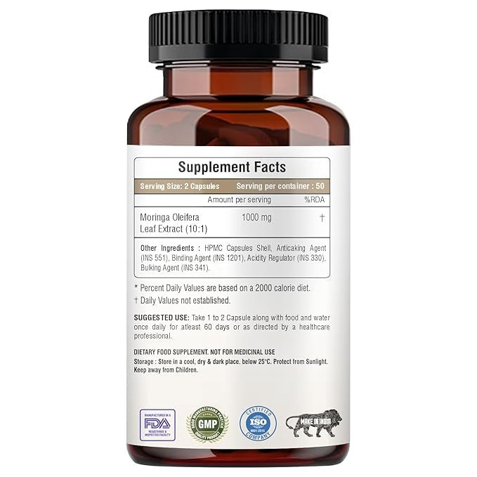 Raskam Moringa Capsules Organic - 100 Caps