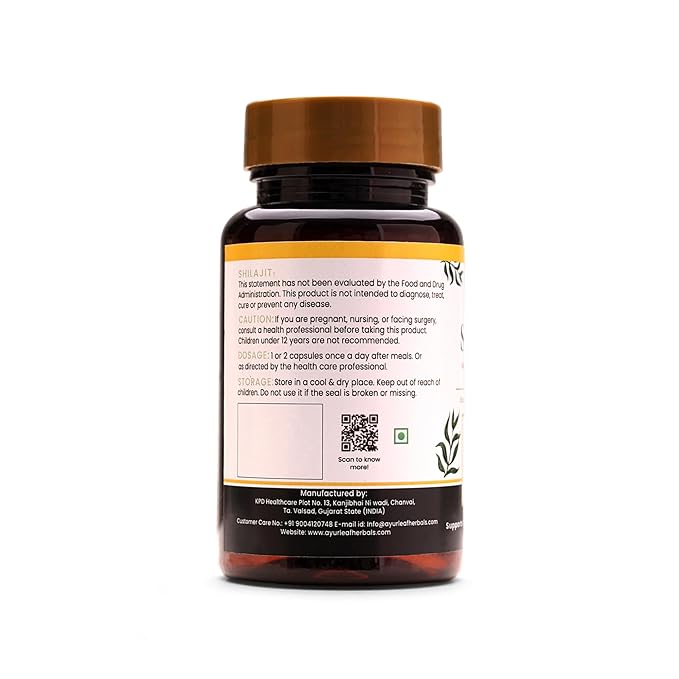 Ayurleaf Herbals Shilajit Capsules | Pure Herbal for Strength, and Power for Men - 60 Caps | Pack of 2