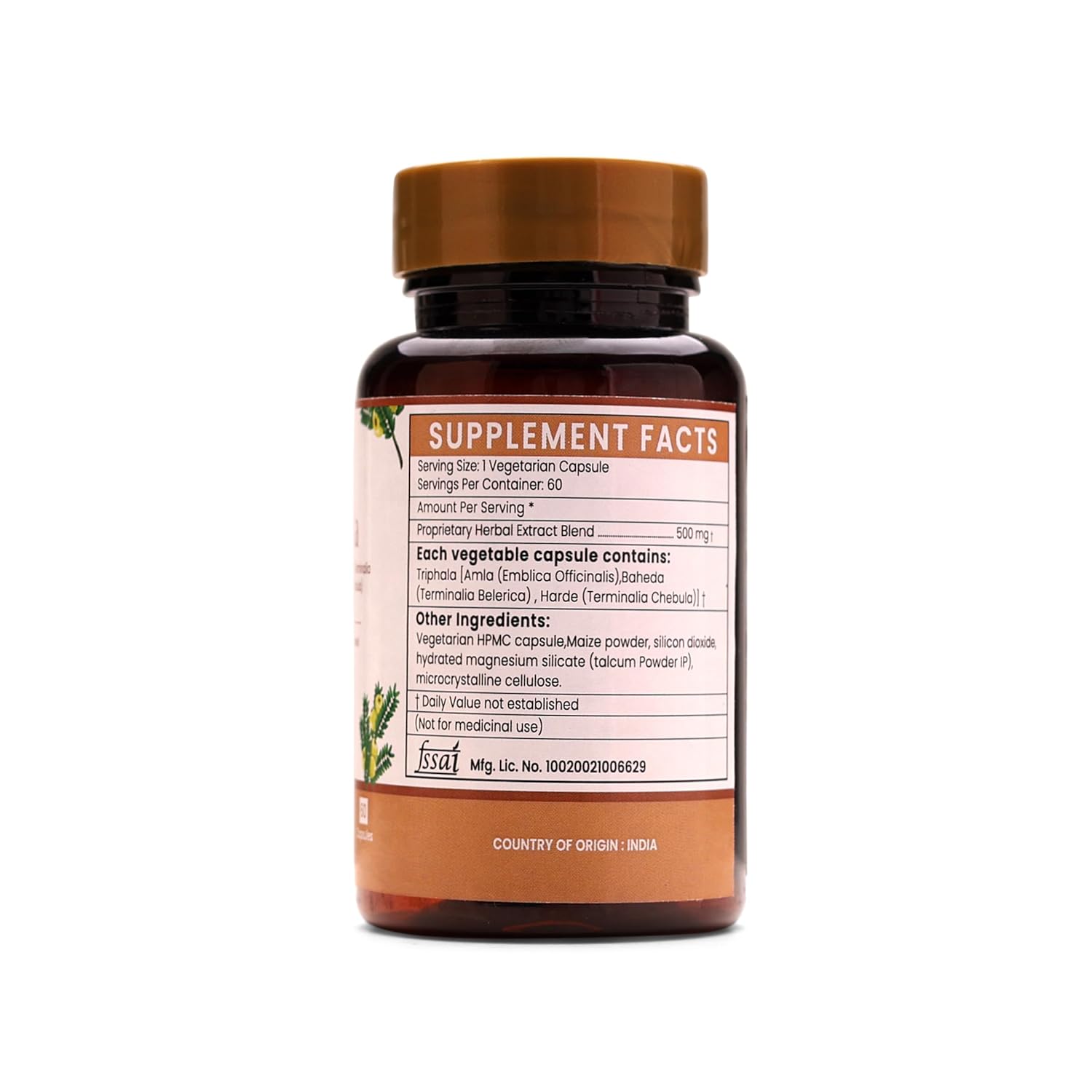 Ayurleaf Herbals Triphala Capsules for Healthy Weight Management - 60 Caps | Pack of 2