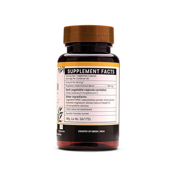 Ayurleaf Herbals Shilajit Capsules | Pure Herbal for Strength, and Power for Men - 60 Caps | Pack of 2