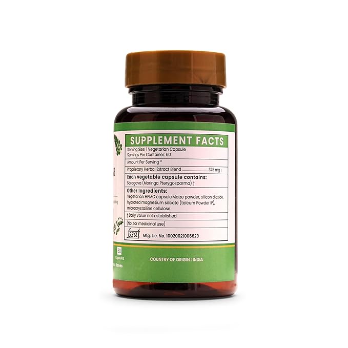 Ayurleaf Herbals Moringa Capsules | Nutrient Rich Superfood, Skin and Hair Health Booster | 60 Caps | Pack of 2