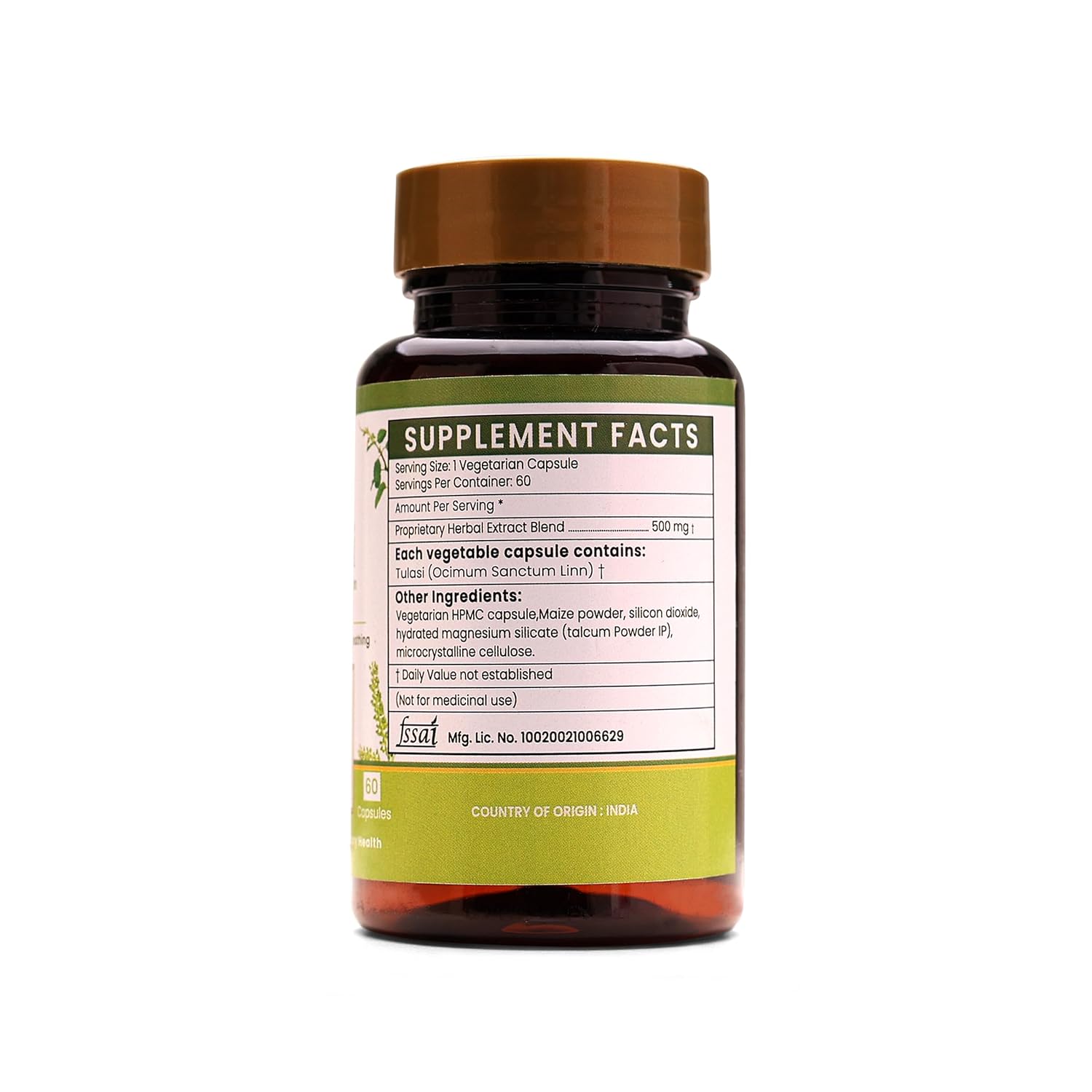 Ayurleaf Herbals Essential Tulsi Capsules - 60 Caps | Pack of 2