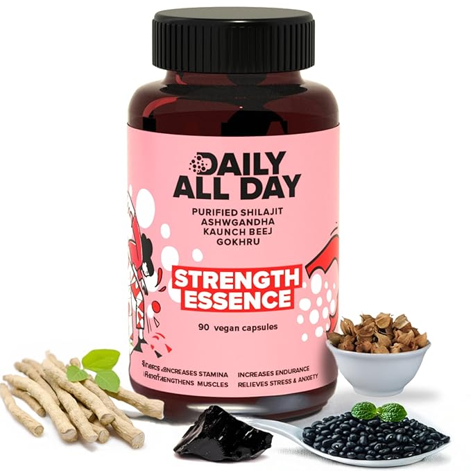 Daily All Day Himalayan Shilajit Resin Capsules for Men Women Muscle Strength - 90 caps
