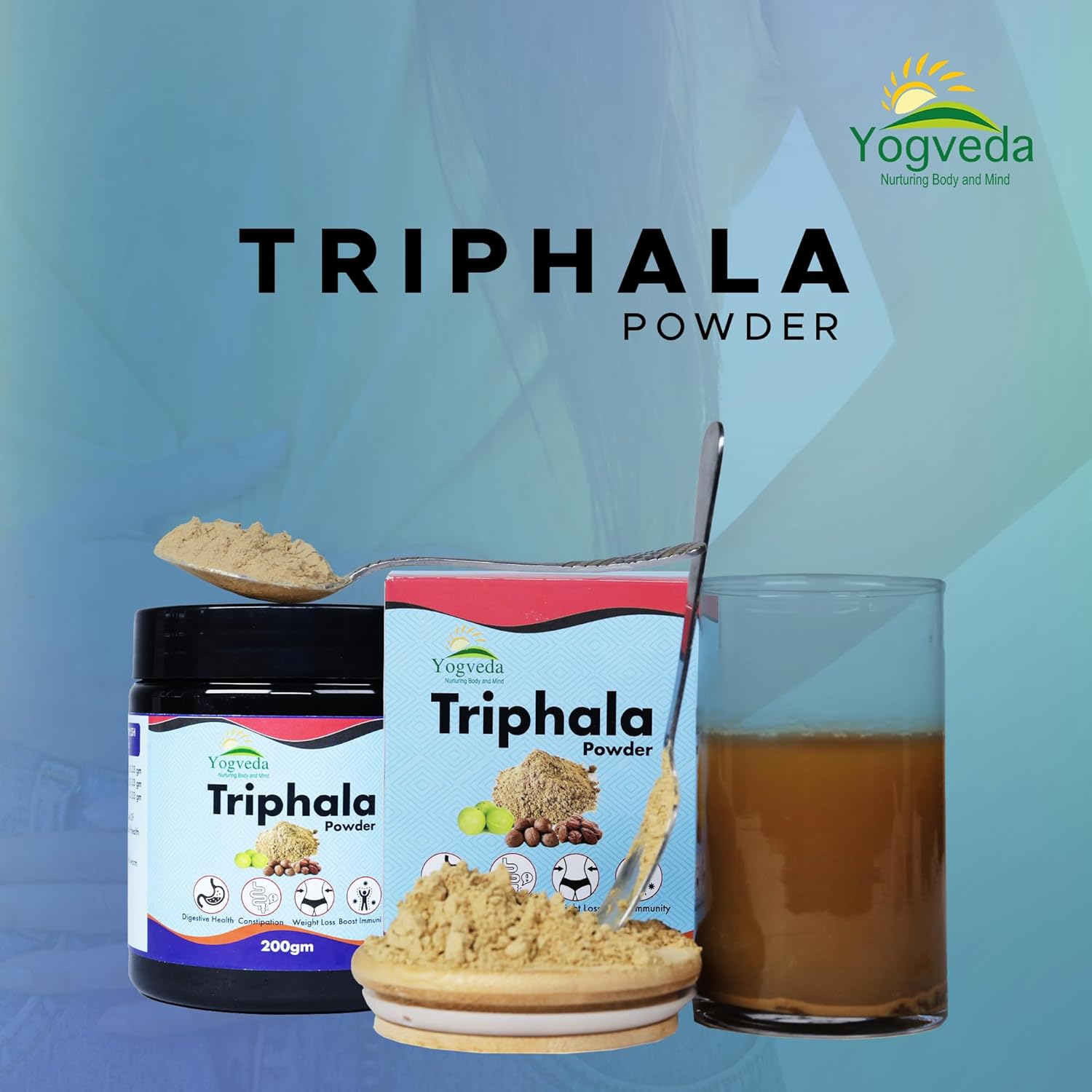 Yogveda Organic Triphala Powder | Triphala Churn | Helps Relieve Constipation - 200 Gms