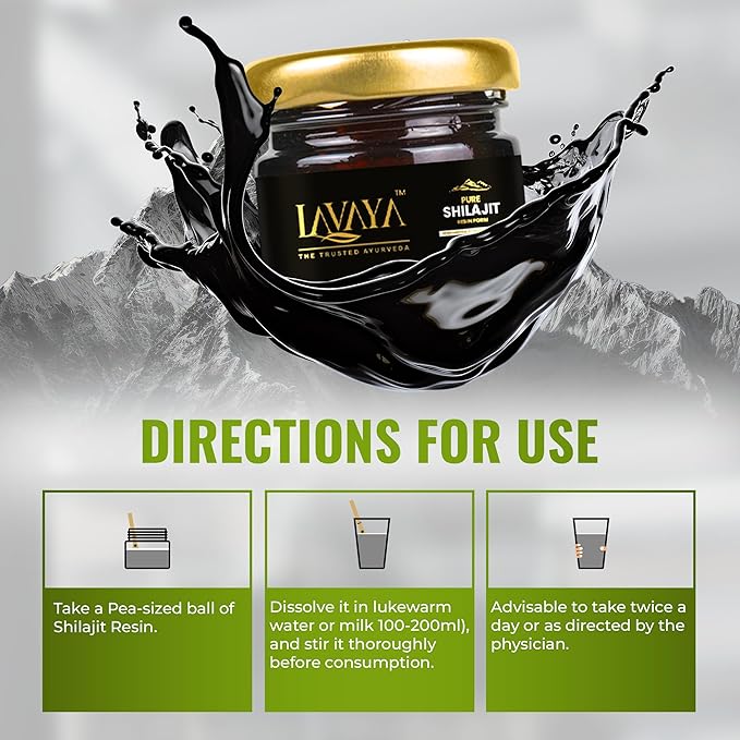 Lavaya Himalayan Shilajit Resin Boosts Stamina Energy Performance Booster - 15 gms