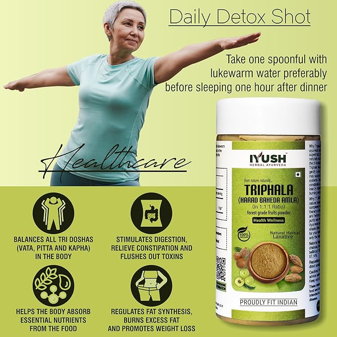Iyush Herbal Ayurveda Organic Triphala Powder Each - 100 gms (Pack of 2)