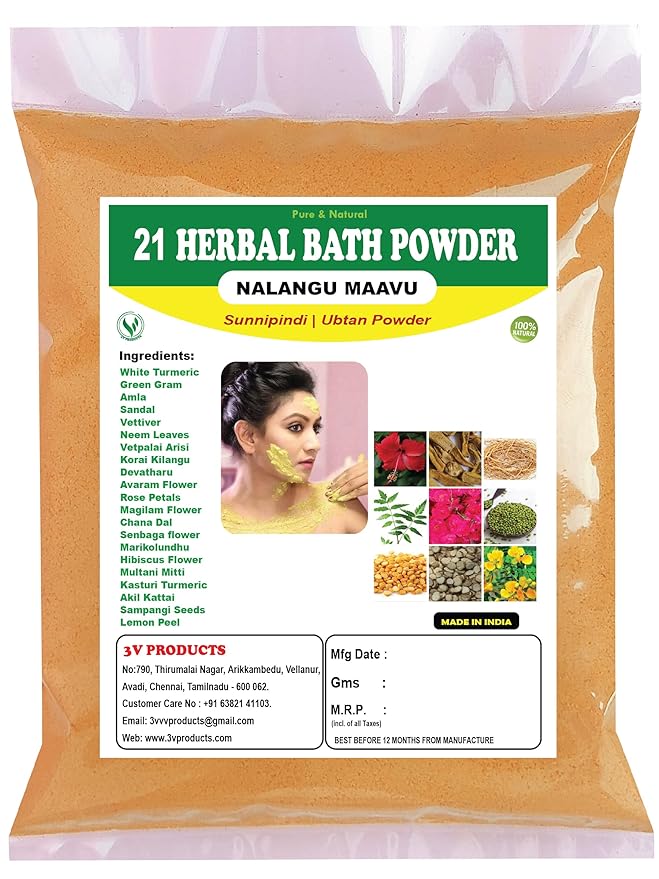3V Products Herbal Bath Powder - 1 Kg - Organic Wellnesses