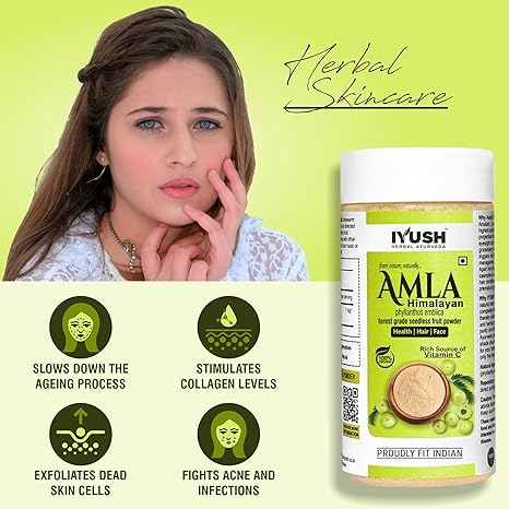 Iyush Herbal Ayurveda Wild Organic Fresh Amla Powder Each - 100 gms (Pack of 2)
