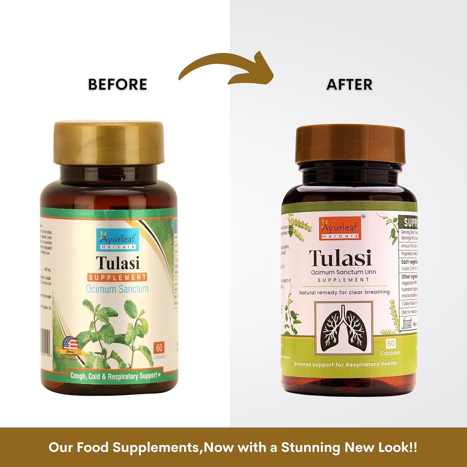 Ayurleaf Herbals Essential Tulsi Capsules - 60 Caps