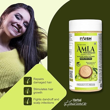 Iyush Herbal Ayurveda Wild Organic Fresh Amla Powder Each - 100 gms (Pack of 2)
