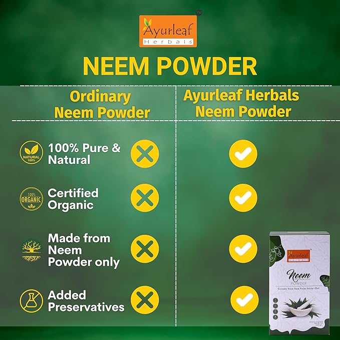Ayurleaf Herbals Neem Powder for Eating & Drinking Leaves Diabetes - 200 Gms