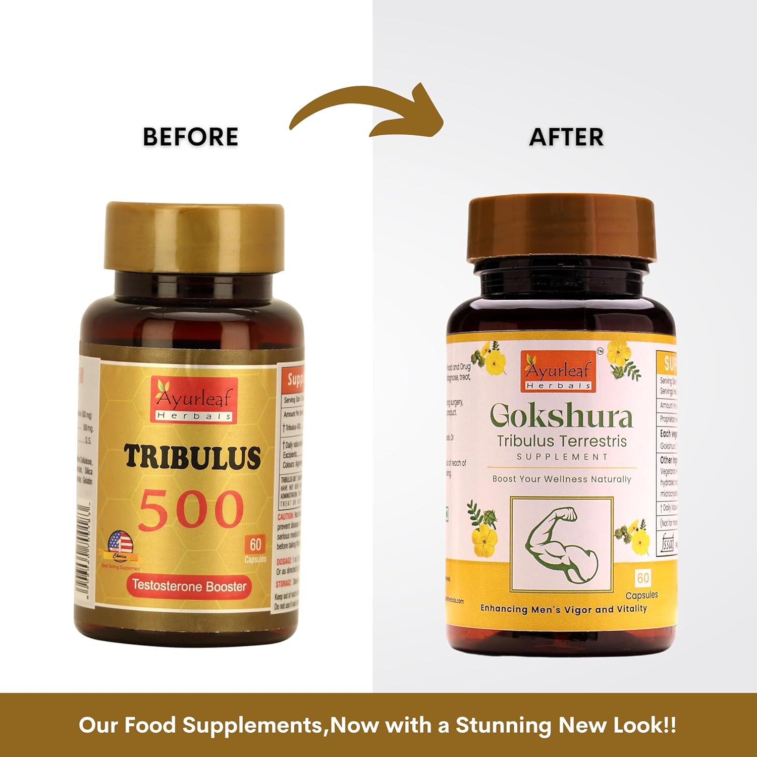 Ayurleaf Herbals Gokshura Tribulus 500 Mg Boosts Vitality & Stamina | 60 Caps