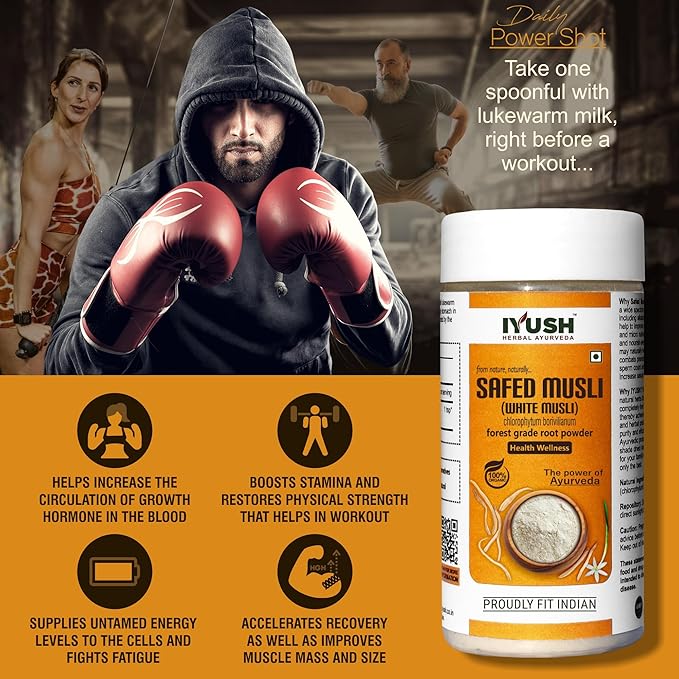 Iyush Herbal Ayurveda Safed Musli Powder Each - 100 gms (Pack of 2)
