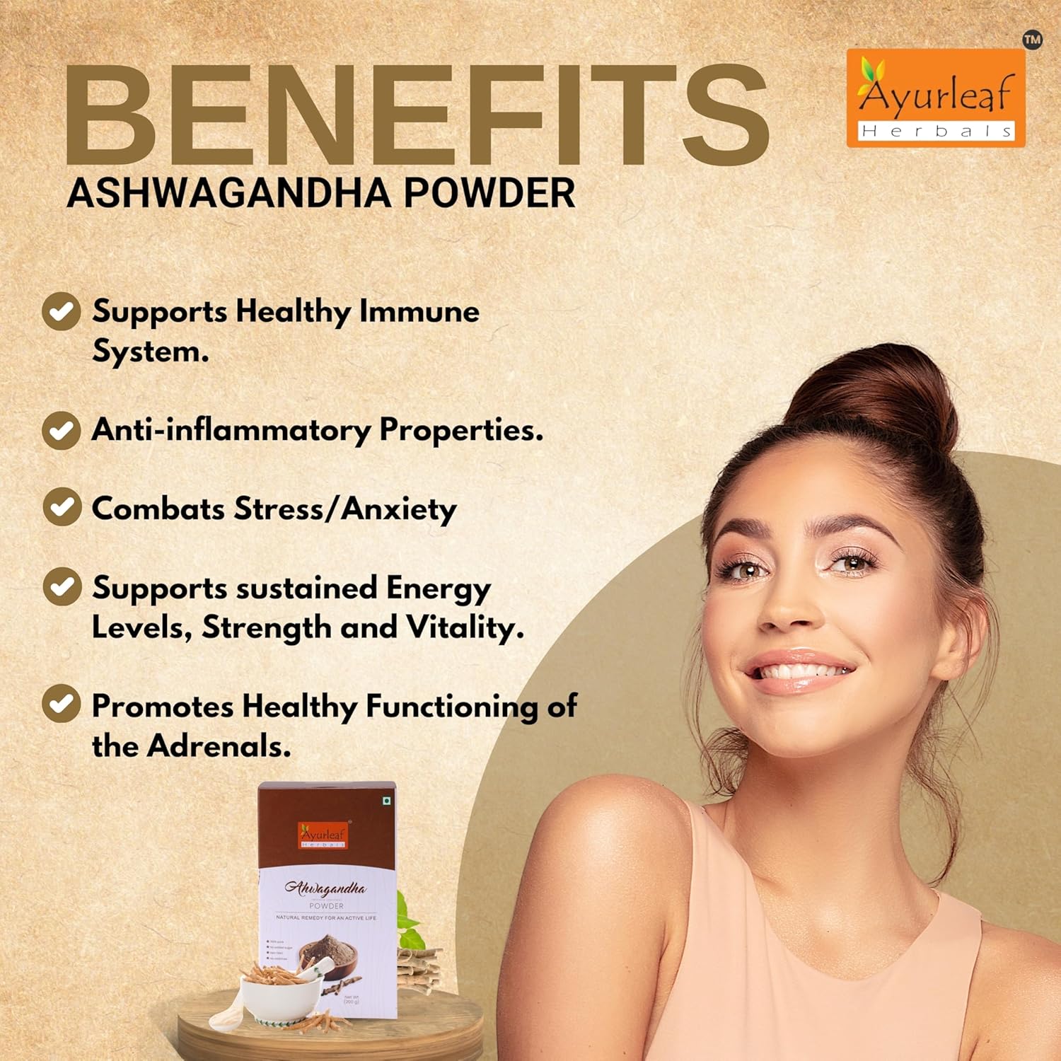 Ayurleaf Herbals Ashwagandha Powder - 200 Gms