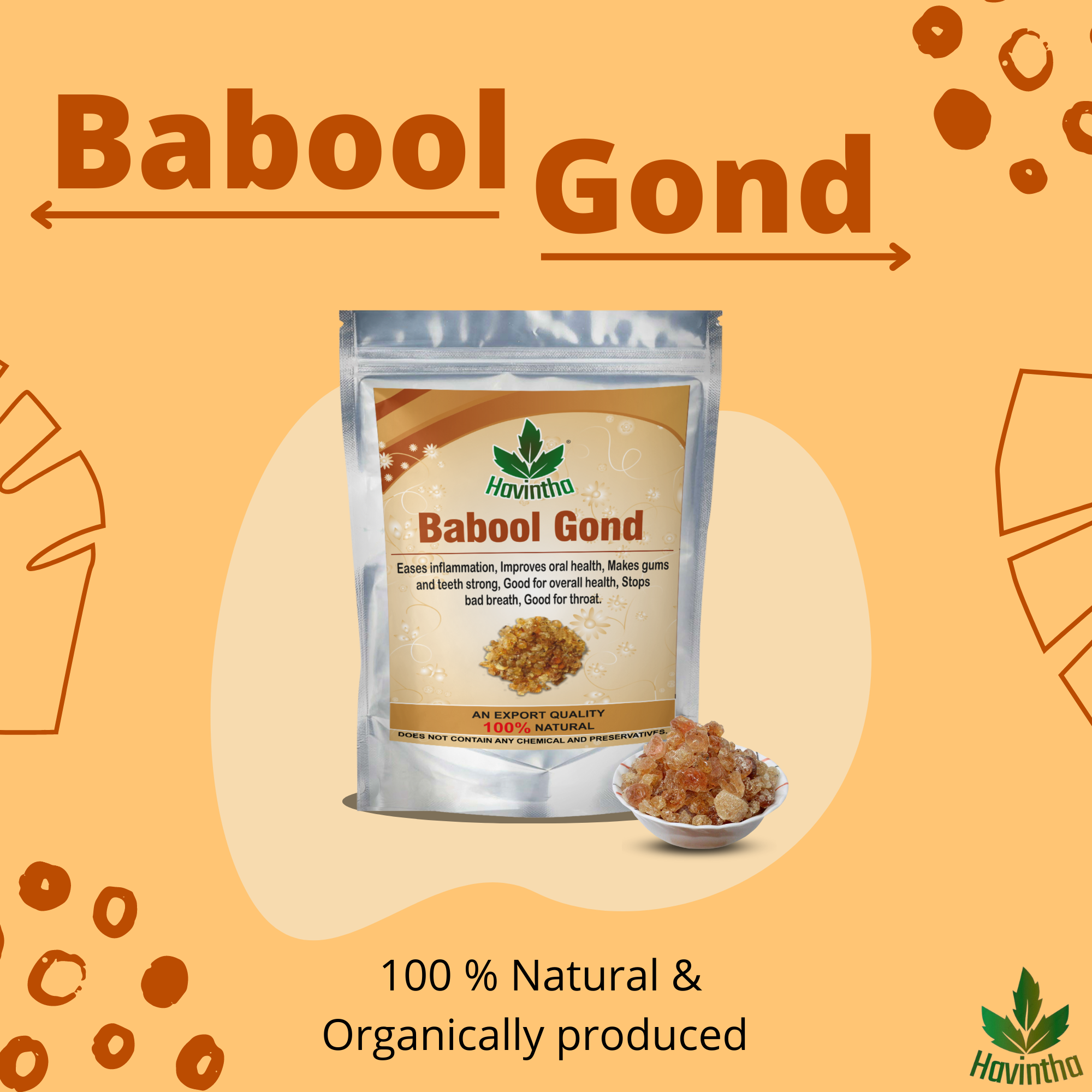 Havintha Babool Gond Powder - 227 grams - Organic Wellnesses