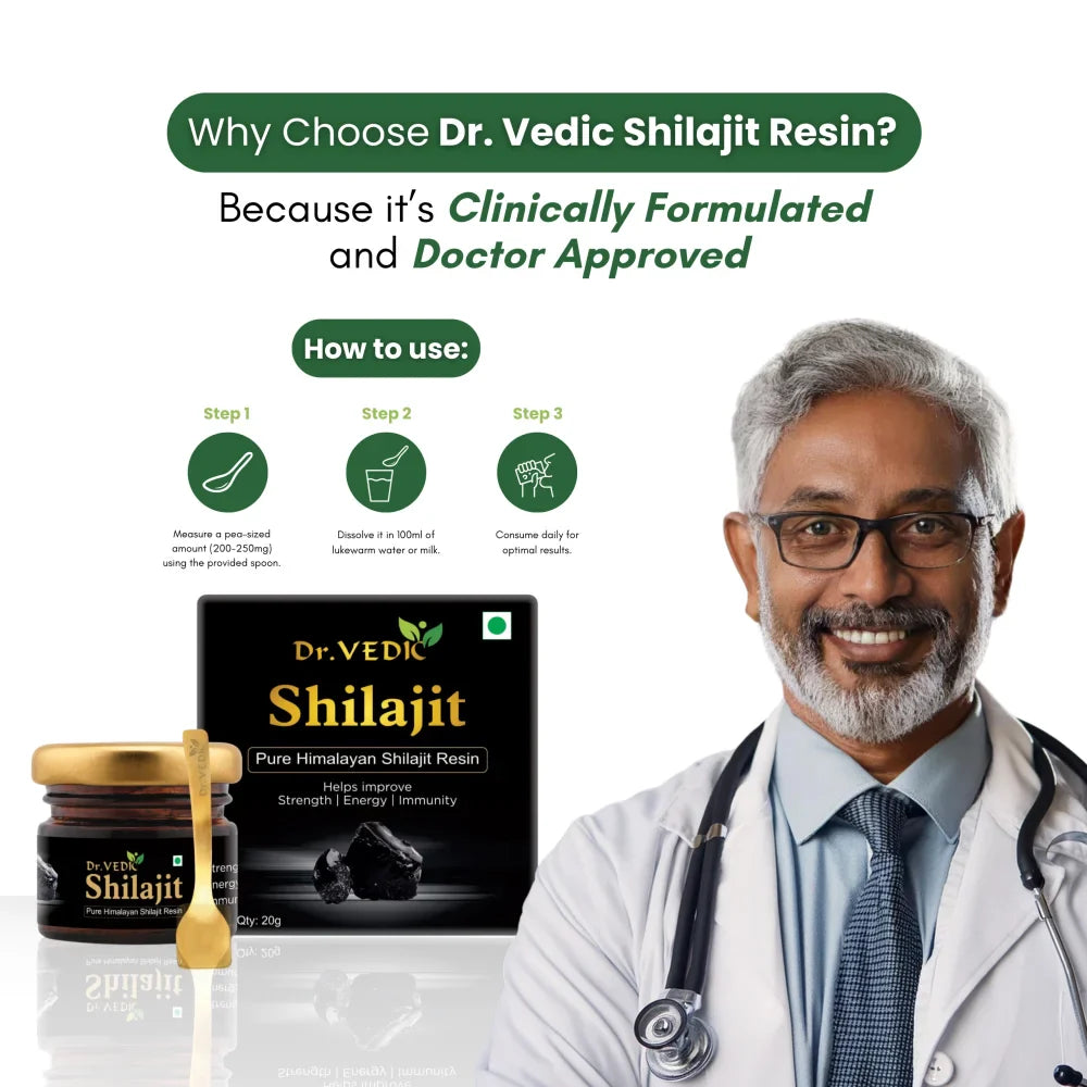 Dr. Vedic Pure Himalayan Shilajit Resin - 20 Gms