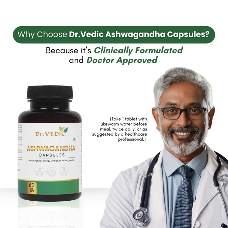 Dr. Vedic Ashwagandha Capsules - 60 Caps