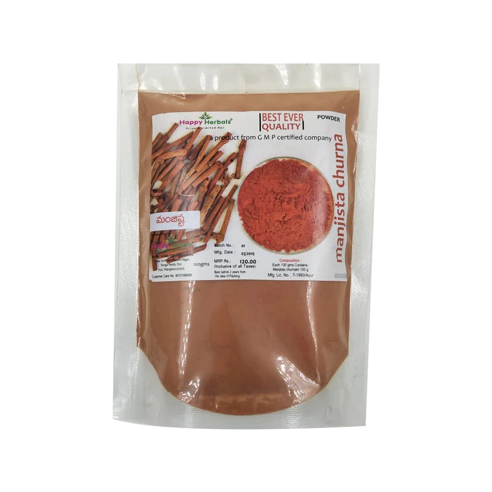 Happy Herbals Manjista Powder - 100 gms - Organic Wellnesses