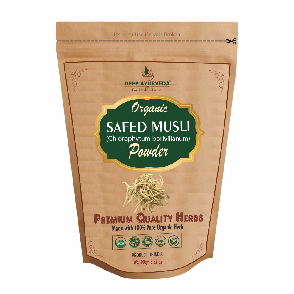 safed musli chlorophytum borivilianum Deep Ayurveda Organic Safed Musli Powder (Chlorophytum borivilianum) - - Default Title