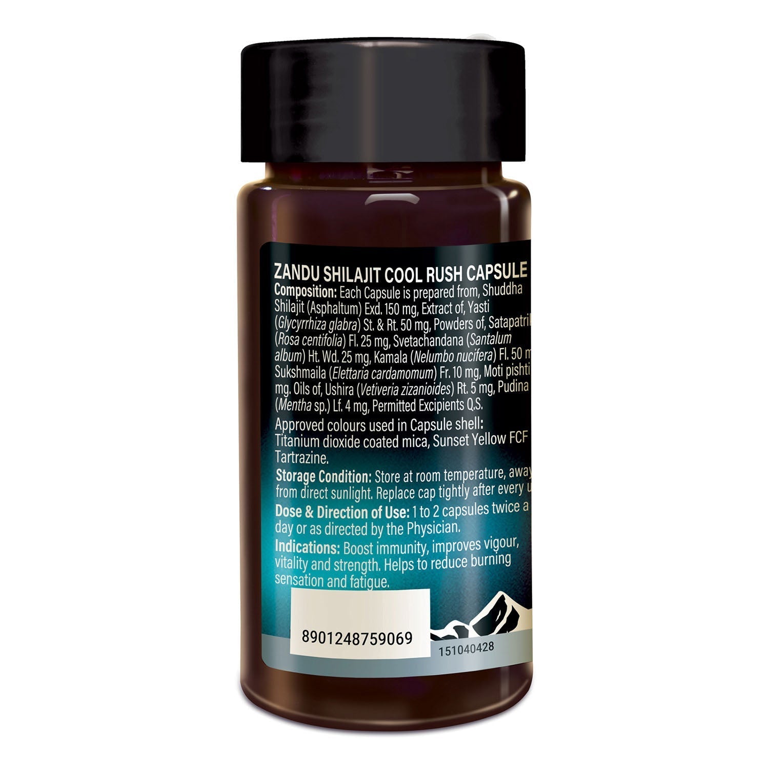 Zandu Shilajit Cool Rush Capsules - 60 Caps