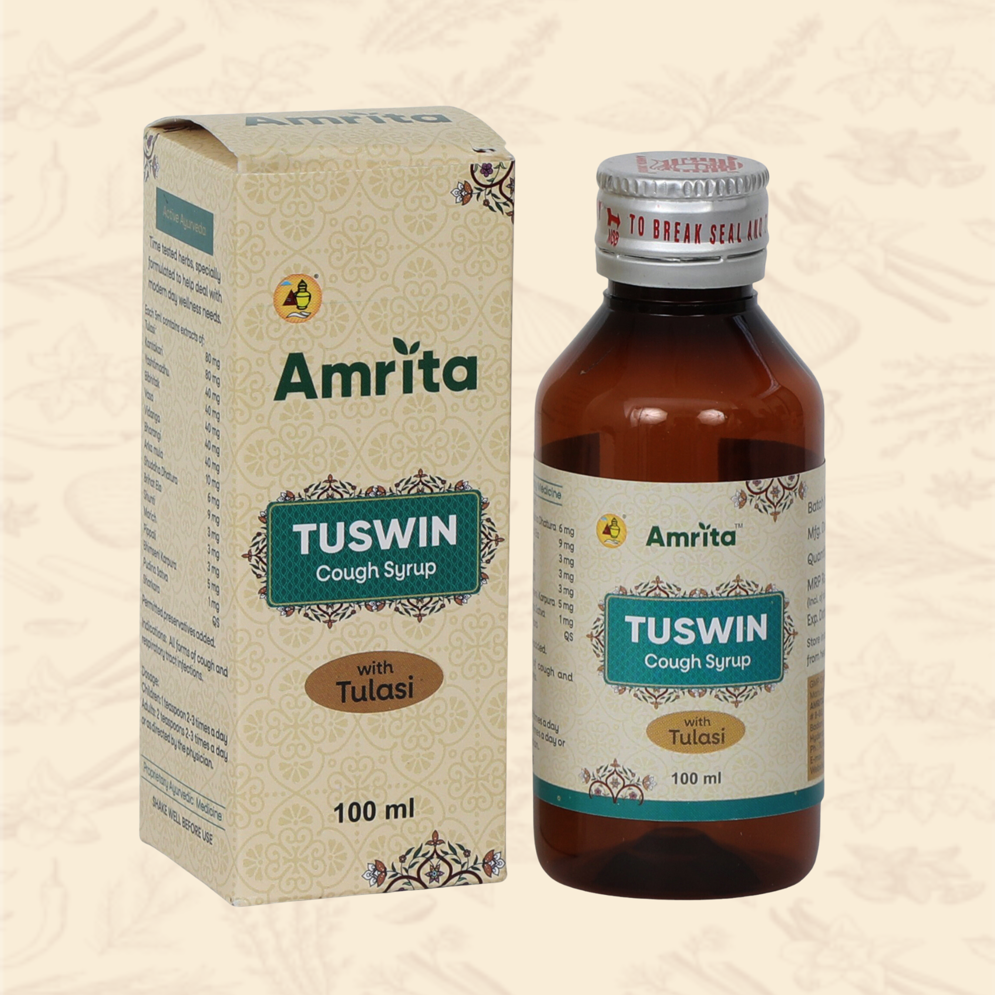 Amrita Tuswin Syrup - 100 ml - Organic Wellnesses